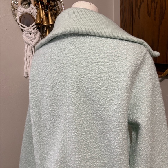 Lands End Pullover Mock Neck 1/4 Zip Fleece Sweatshirt Size Medium - Picture 6 of 12